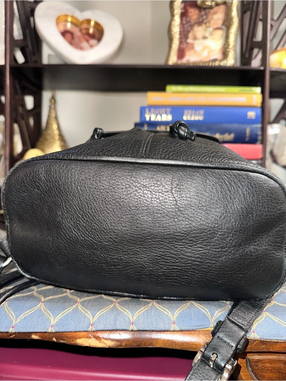 Coach Vintage Park Pebbled Leather Mini Backpack Black/Silver | Style F24385